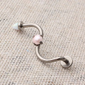 New Design 14G S Shape Twist Barbells Internally Threaded Industrial Scaffold Piercing Titanium